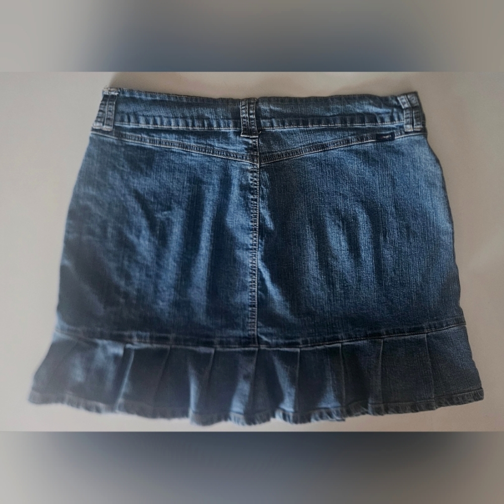 Angels Pleated Denim Skirt - Picture 2 of 5